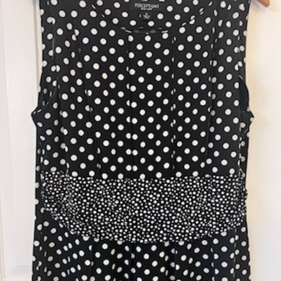 Perceptions Polka Dot Dress A Line Black White 16 - Picture 2 of 16